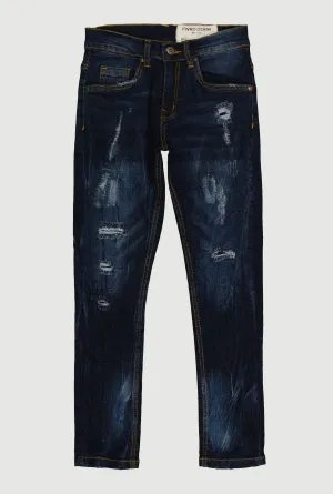 Boys Frayed and Distressed Jeans