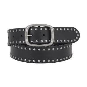 Grunge Stud Lined Leather Belt