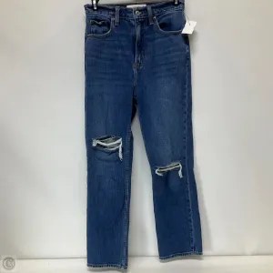 Jeans Straight By Abercrombie And Fitch In Blue Denim, Size: 0