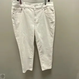 Jeans Straight By Talbots In White Denim, Size: 14p