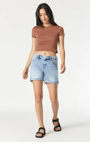 PIXIE SHORTS IN LIGHT BRUSHED ORGANIC BLUE