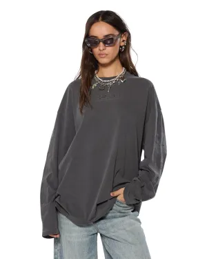 SOTT BOYFRIEND LS TEE CHARCOAL