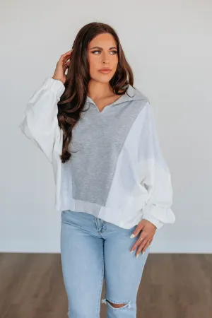Vanya Oversized Pullover - Heather Grey Mix